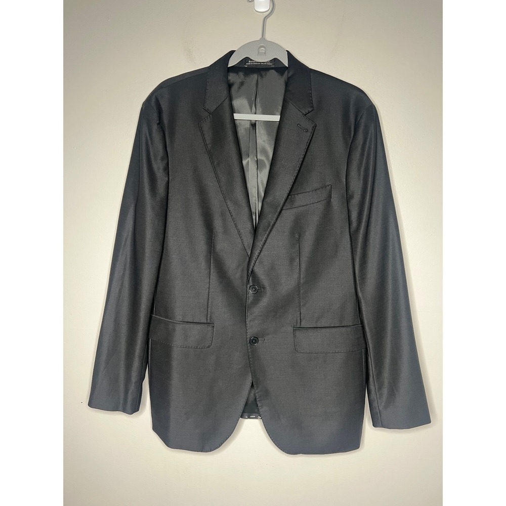 Banana Republic Reda Flexo Tailored Slim Fit Blazer Mens 40R Black Wool Jacket